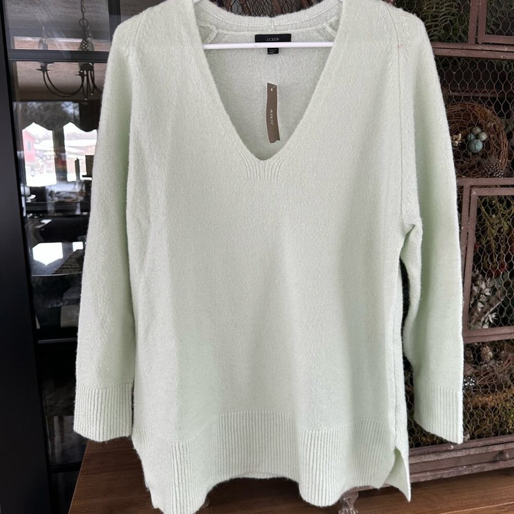 J.Crew Mint Green Merino Wool/Alpaca + Blend Ribbed Sweater XS